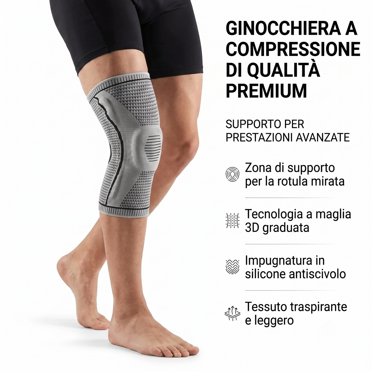 Ginocchiera Compressiva Professionale