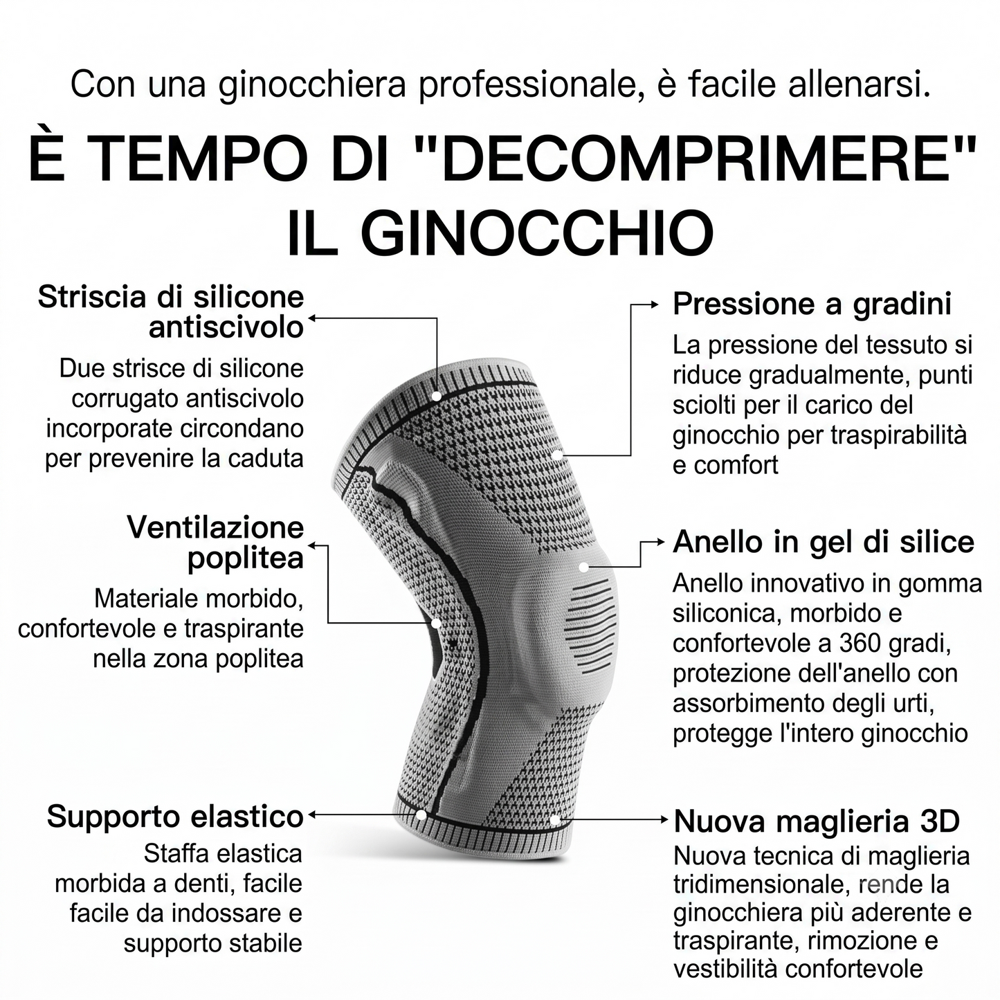 Ginocchiera Compressiva Professionale